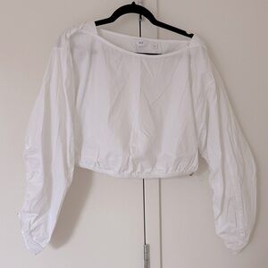 Cult Gaia x Gap White Cropped Blouse